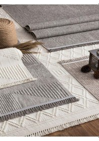 Resim Vivaldi Delhi 3008 Gri Serisi Salon Oturma Yatak Odası Halısı Gri 