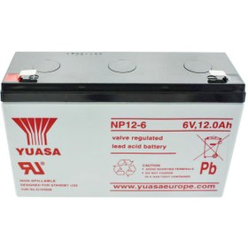 Resim Yuasa Np12-6 Pil Kurşun Pb 6 V 12Ah Faston Fiş Ile Temas 6.3MM 