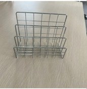Resim Turcoshop11 Gümüş Metal 3'lü Kitaplık - Nordic Çelik Gazetelik Ve Ofis Depolama Sepeti 