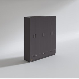 Resim Kenzlife gardırop 6 kapılı 3 çekmeceli açelya150 gri kapaklı gardolap dolap 