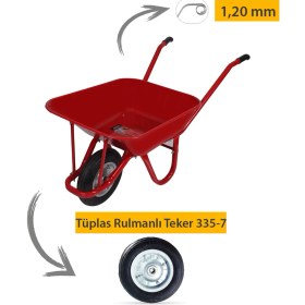 Resim Kanat C12 Tüplas Rulmanlı Teker Demonte El Arabası 1.20 mm Sac 