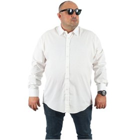 Resim Mocgrande Büyük Beden Erkek Gömlek Punteado 23355 BEYAZ Beyaz 