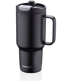 Resim Korkmaz A5577 Freedom 1 Litre Siyah Pipetli Bardak Termos Siyah 