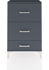 Resim Arges Komodin 3 Çekmeceli 60x30x96 Antrasit-antrasit Antrasit 