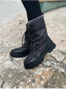 Resim Kadın Termo Taban Kar Bot Siyah 