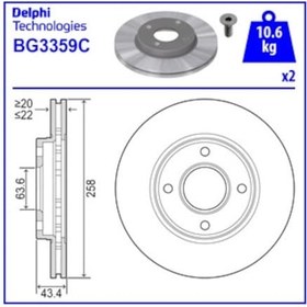 Resim Ford Focus Sedan 2.0 16V 1999-2004 Delphi Ön Fren Diski 2 Adet 