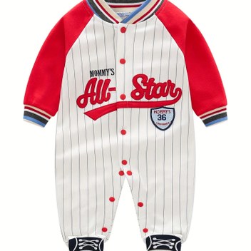 Erkek Çocuklar İçin %100 Pamuklu Fermuarlı Kıyafet - 1 Yaşa Uygun Tüm Mevsim Giysileri, Çıtçıtlı Çekmece ve Zebra Desenli Kenar, Siyah/Beyaz & Yıldız Harfli Baskılık, Nefes Alabilir Rahat Günlük Ve Özel Etkinlikler için Erken Bebeğe Hediye (Ellerle yıkanır) – Stüdyo Çekimleri ile Casual Tarzda Sevimli Şerit Detaylı Kravat ve Ayaklı, 1 Yaş İdeal