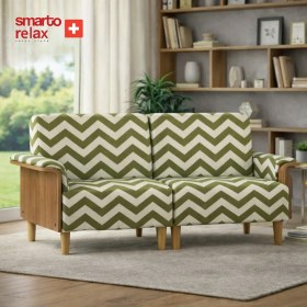 Resim Smarto Relax Kolçaklı 2’li Koltuk 180 cm - Ahşap Iskelet - Polyester Kumaş - Ahşap Ayaklı - 4 Renk 