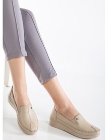 Resim 92101 Ortopedik Kadın Deri Ayakkabı Topuk Dikeni İçin Uygundur Vizyon Vizon 