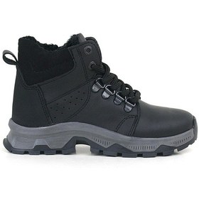 Resim Rakerplus Hakiki Deri Siyah Fermuarlı Trekking Erkek Çocuk Bot Siyah 