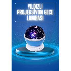 Resim Ceylan Adam Yıldızlı Gece Lambası Mor Projeksiyon Görünümlü Masa Lambası Renk Değiştirebilen 