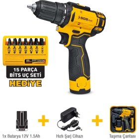 Resim Sgs Plus SGS-5147 12V Li-Ion Şarjlı Vidalama Seti 