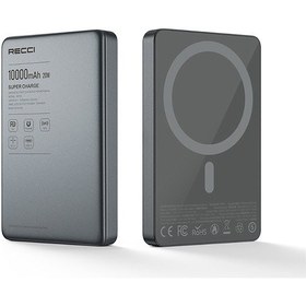 Resim Recci Rp35 Pd 20w Led Göstergeli Hızlı Şarj Özellikli Wireless Powerbank 15w 10000mah Gri 