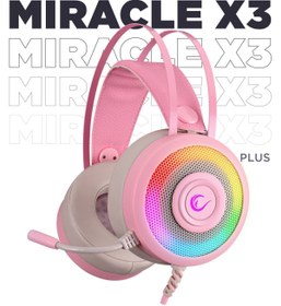 Resim Rampage Miracle-x3 Plus Pembe 7.1 Surround Rgb Mikrofonlu Gaming Oyuncu Kulaklığı 