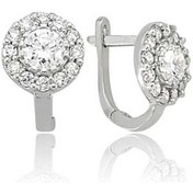 Resim Caelo Gümüş Beyaz Yuvarlak Küpe 