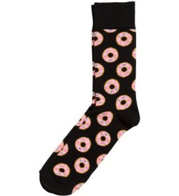 Resim Donut Desenli Renkli Unisex Kolej Çorap Çok Renkli 