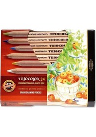 Resim Supertrend Triocolor Üçgen Gövde Kalın Kuru Boya Kalemi Seti 24 Renk Görsel Rengi 