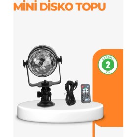 Resim Gültekin 3 Renk 7 Mod Döner Disko Topu Işık 
