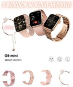 Resim teknotrust Xiaomi Türkiye Garantili Kadın Akıllı Saat Smart Watch G9 Mini Flamingo Kolye Hediyeli Ios ve Andro 