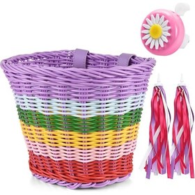 Resim Fosenze Küçük Boy Renkli Plastik Simülasyon Sünger Sepet, Çocuk Bisikleti/trisikleti/ikiz Bisikleti Aksesuarı Seti Sepet + Zil + Akıllı + Çıkartma Çok Renkli 