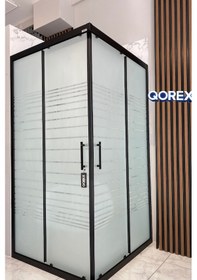 Resim Ustaduş - Qorex Marka - Siyah - 6 Mm Temperli Kum Cam Duşakabin H:190 Özel Seri Krom Aksesuar 9 Diğer 