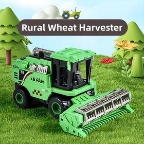Resim Gerçekçi İnertialı Yeşil & Siyah Hasat Makinesi Oyuncak Traktör - 3 Yaş ve Üzeri İçin, Manuel İtme İşletim, Pil Gerektirmez, Eğitici Çiftlik Aracı Erkek ve Kız Çocuklar için Gerçekçi Tasarım 