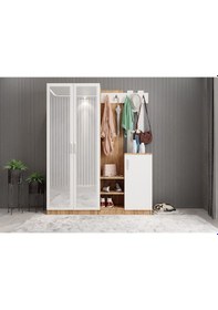 Resim Moon Portmanto Vestiyer Çam Beyaz-180 cm 