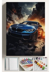 Resim Sayılarla Boyama Seti Numaralı Tuval Fırça Boya Dahil Kasnaklı Set 40x50 Cm - Bmwmavi 