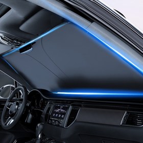 Resim Katlanabilir Titanyum Gümüş Araba Ön Cam Güneşlik, UV Isı Blokeleyici, Araba Ön Cam Güneşlik, Park Güneşlik Aksesuarları Araba Ön Cam Güneşlik Premium UV Koruma, Isı Yalıtımı 