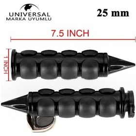 Resim Chopper Cruiser Krom Elcik Seti 25 Mm Siyah 114eb 25 