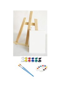 Resim Hayal Sepeti Boyama Seti Tuval, Şövale, Akrilik Boya, Palet, Fırç 