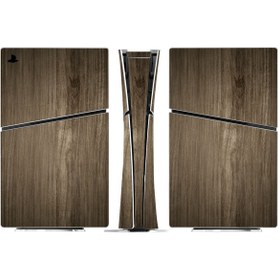Resim Kt Grup Ahşap Desen Playstation 5 Slim Kasa Dijital Versiyon Sticker Kaplama Seti 