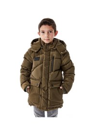 Resim Erkek Çocuk Kapüşonlu Kalın Kışlık Mont 51335 Haki 