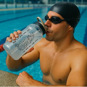 Resim QUİCKPREP 1,5LT BASKILI BEJ PİPETLİ SU MATARASI 