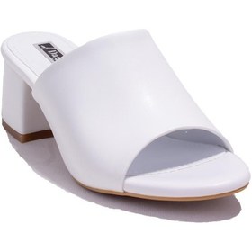 Resim Dagoster Dza07-811304 Beyaz Klasik Topuklu Kadın Terlik 001 