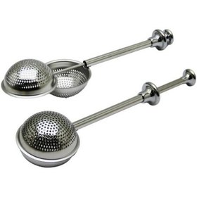 Resim Paslanmaz Çelik Pratik Çay Süzgeci Ahşap - Gri 