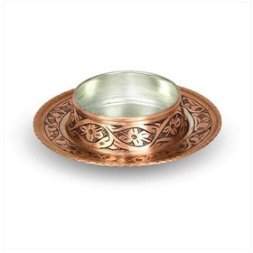 Resim Kazılmış Tabaklı Bakır Çerezlik Kahvaltılık Kase 