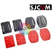 Resim Sjcam Sj4000 Sj5000 2 Kavisli Ve 2 Düz Yapışkanlı Bağlantı Aparat 