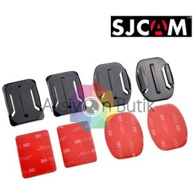 Resim Sjcam Sj4000 Sj5000 2 Kavisli Ve 2 Düz Yapışkanlı Bağlantı Aparat 