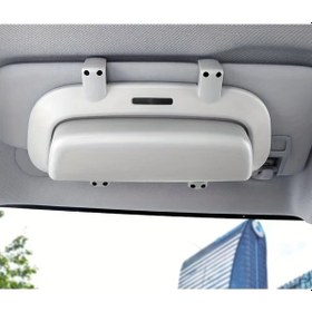 Resim Chuangyinshop Beyaz Gözlük Tutucu - Otomobil Tavanı İçin Dayanıklı Fonksiyonel Aksesuar 
