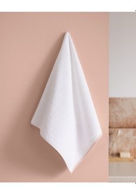 Resim Madame Coco Camille Kroşeli %100 Pamuk Yüz Havlusu - Beyaz/pudra - 50x70 Cm 8684427208571 Beyaz 