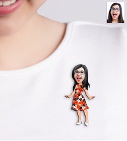 Resim Bk Gift Kişiye Özel Karikatürlü Broş - 5 