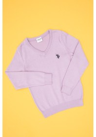 Resim U.S. Polo Assn. Kız Çocuk Lila V Yaka Basic Kazak 50316777-VR034 