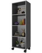 Resim Kenzlife Kitaplık Beril 128 040 020 Gri Tekerlekli Mutfak Dolabı Banyo Ofis Ayakkabılık Kiler 