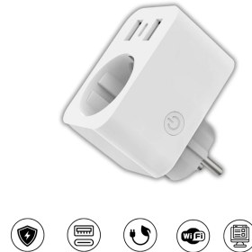Resim Onvec Usb Type-c Akıllı Tekli Priz, WiFi + BLE, Google Home ve Amazon Alexa Uyumlu, Uzaktan Kontrol, Anlık Enerji Tüketimi Takip, Zamanlayıcı Özellikli 