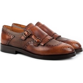 Resim Zerbay Lhotse Microlight Taban Çift Tokalı Hakiki Deri Erkek Klasik Ayakkabı, Monkstrap, Loafer 