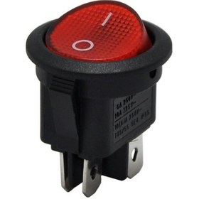 Resim Yuvarlak Işıklı Anahtar 4p Kırmızı 220v - 10 Adet 
