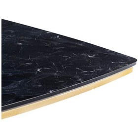 Resim Evimeaksesuar Loren Sabit Masa-Gold Mermerli Masa + 4 Gold Tel Sandalye Takımı 