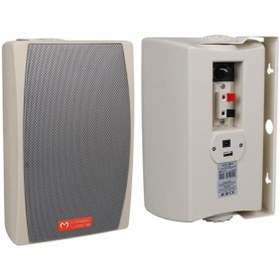 Resim MagicVoice MV-24 13 CM 50 Watt Komütatörlü Hat Trafolu Krem Beyaz Sütun Hoparlör (2'li Takım) 