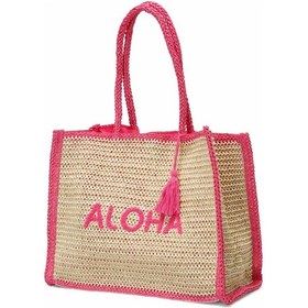 Resim Butigo Hasır Aloha Plj 5fx Fuşya Kadın Plaj Çantası 000000000102013442 Pembe 